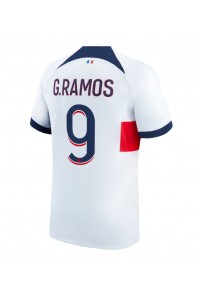 Paris Saint-Germain Goncalo Ramos #9 Jalkapallovaatteet Vieraspaita 2023-24 Lyhythihainen